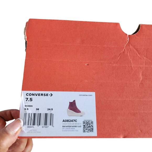 Converse Chuck 70 Wedge Square Platform Hi Leather 7.5 Women Shoes Brown A08247C - Picture 9 of 10